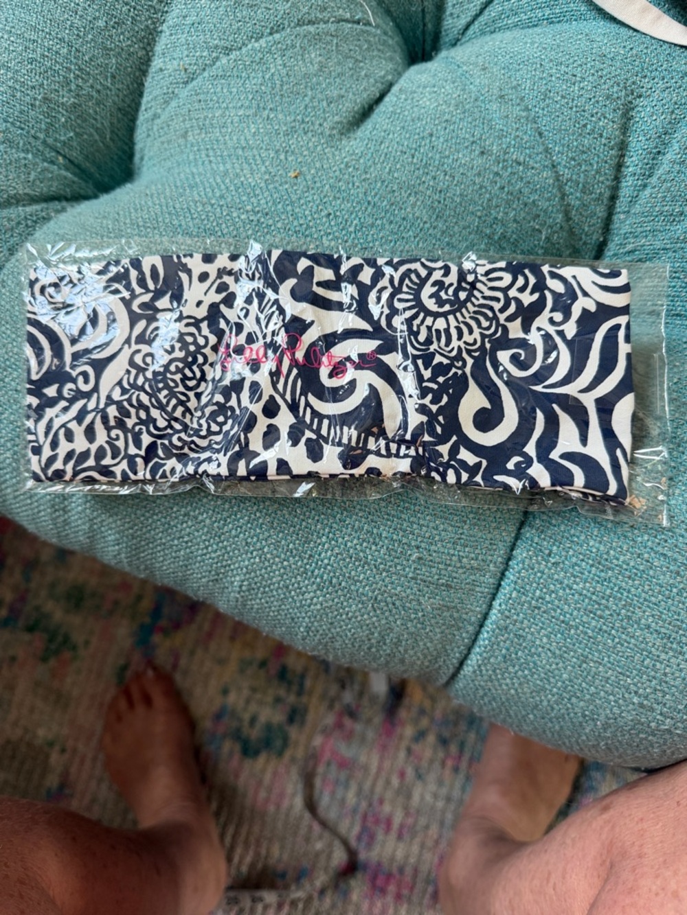 NWT Lilly Pulitzer headband purrfect set high tide button up